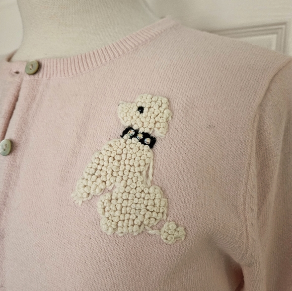 Rare Lucky Brand Light Pink Sweater with Poodle Embroidery - Picture 2 of 9
